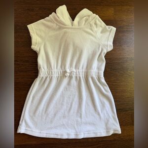 NWOT Girls Hooded Terry Dress - Soft White